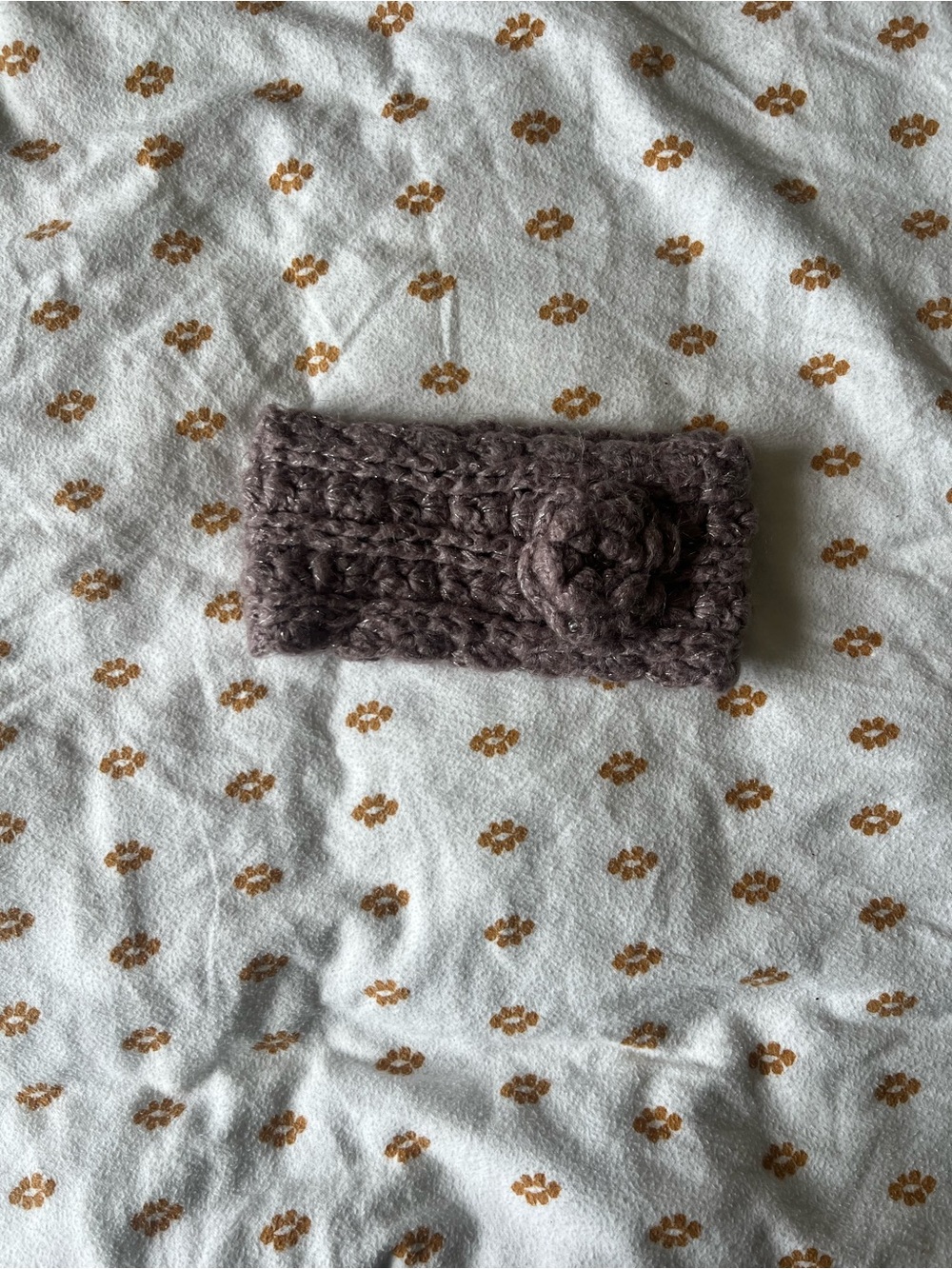 Charlotte Russe Chunky Knit Flower Headband - Taupe